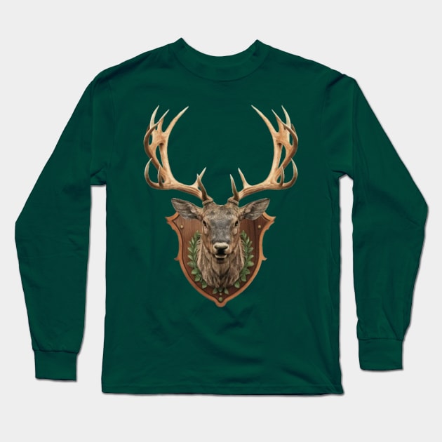 Deer Trophy Head Long Sleeve T-Shirt by Wild Catch